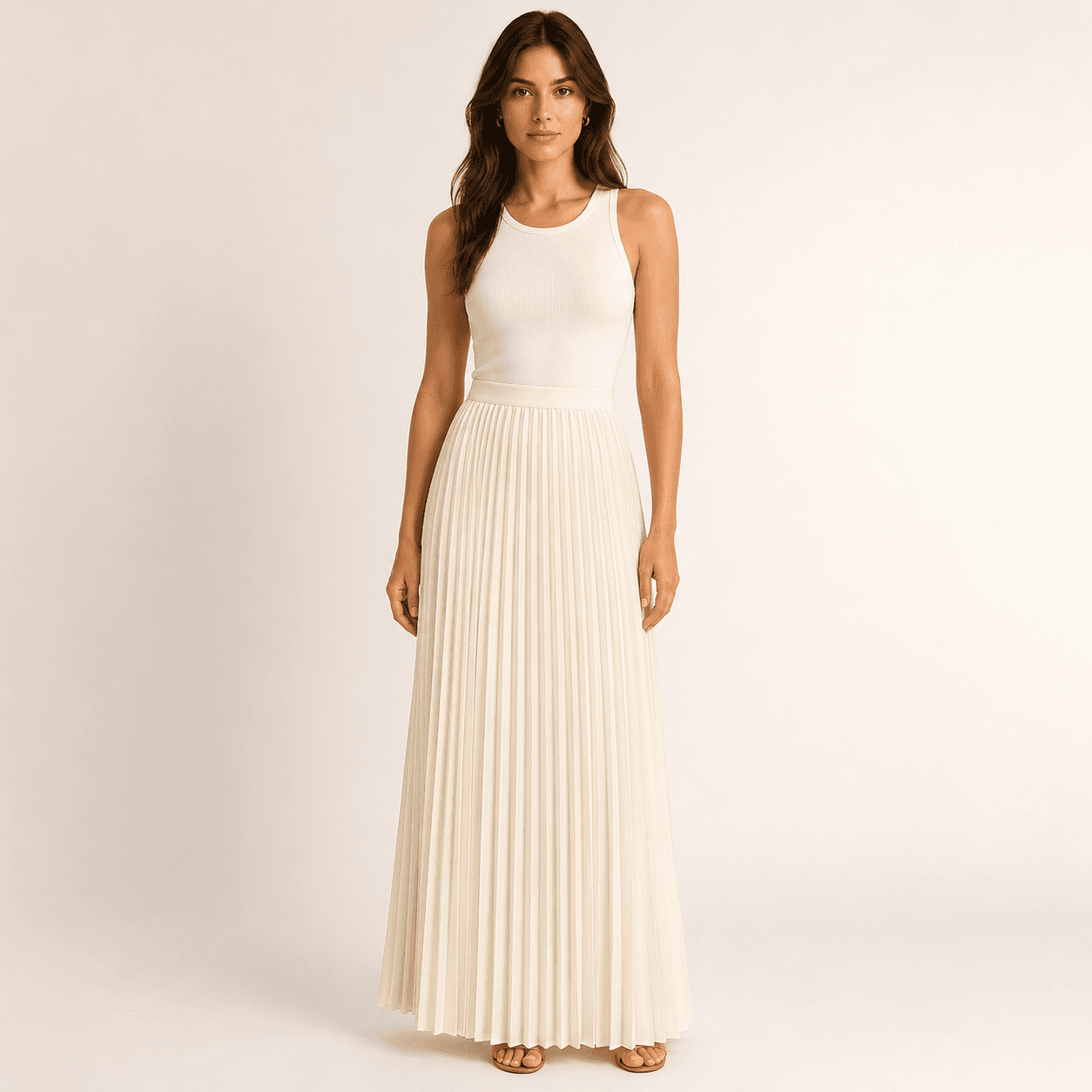 Pleated Maxi Skirt