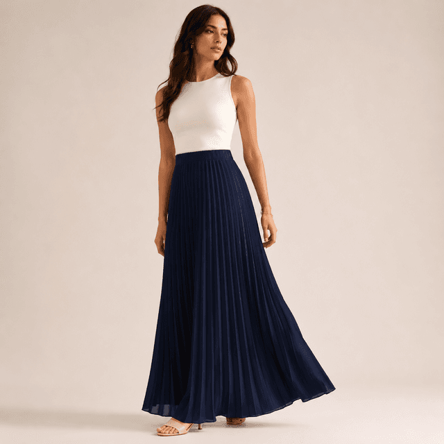 Pleated Maxi Skirt