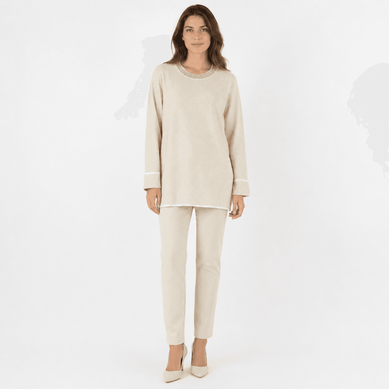 Shimmer Trim Long Top-2