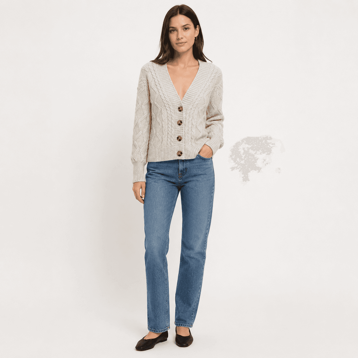 Cable Knit Button Cardigan