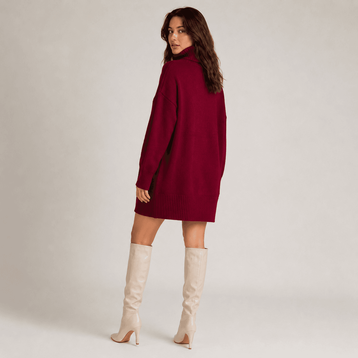 Oversized Knit Turtleneck Top-4