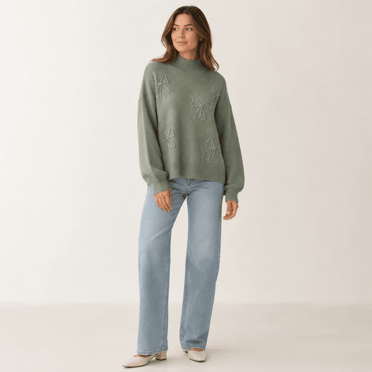 Bow Detail Cozy Knit Sweater-4