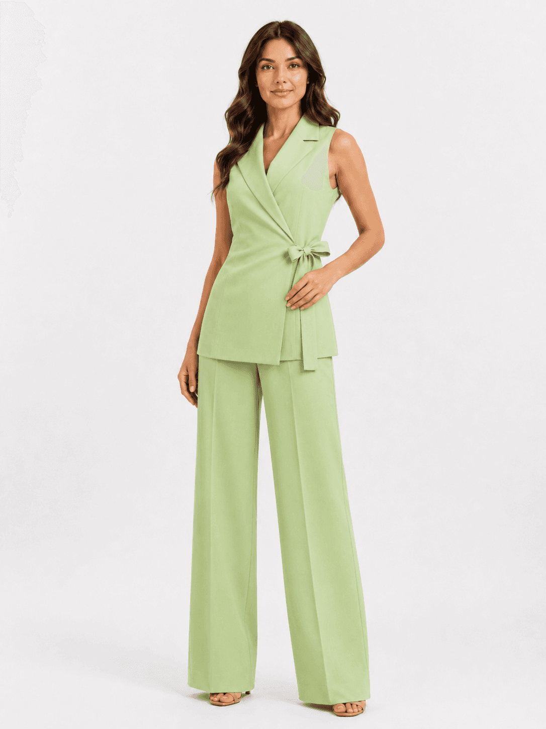 Tailored Wrap Vest Set-4