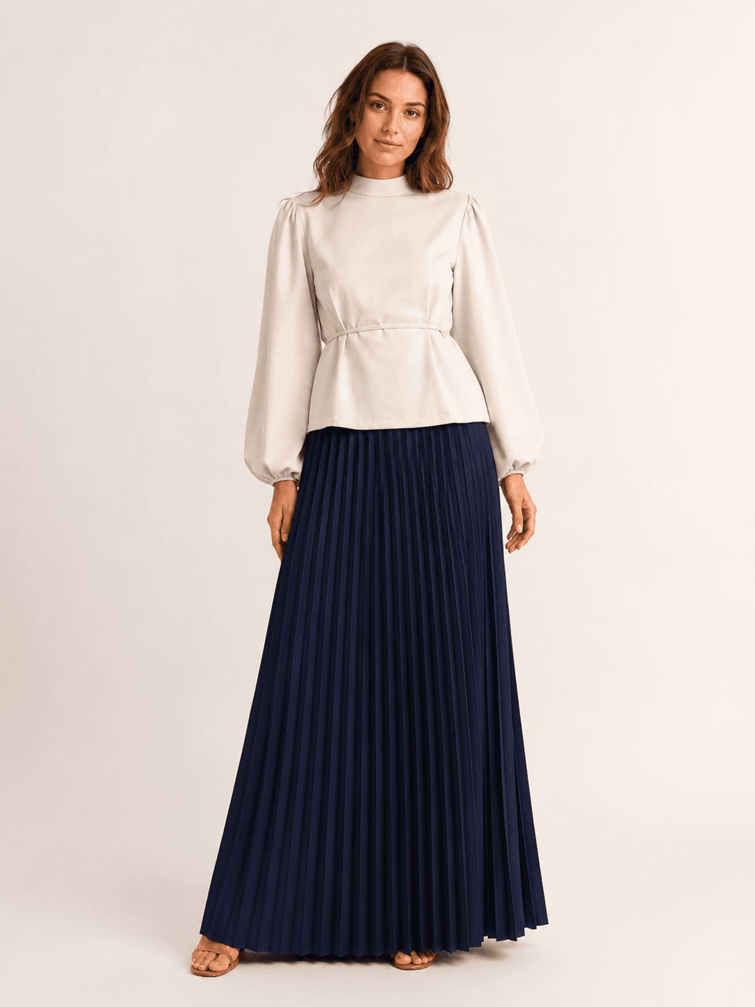 Puff Sleeve Waist Blouse-2