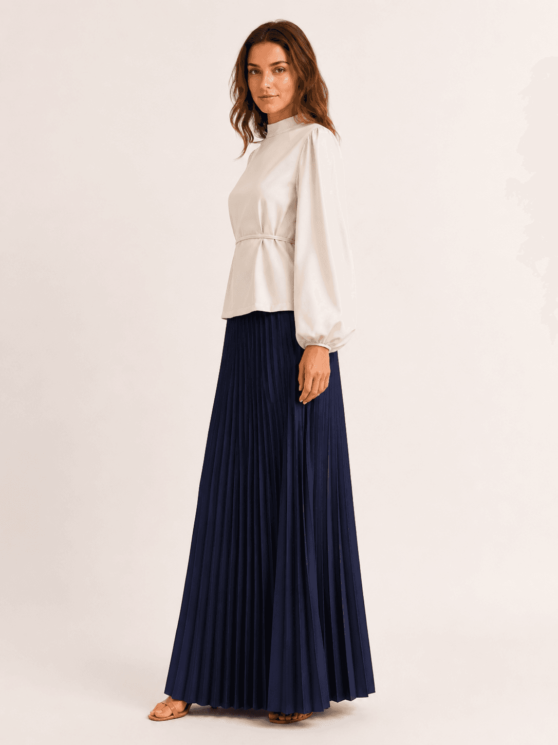 Puff Sleeve Waist Blouse-3