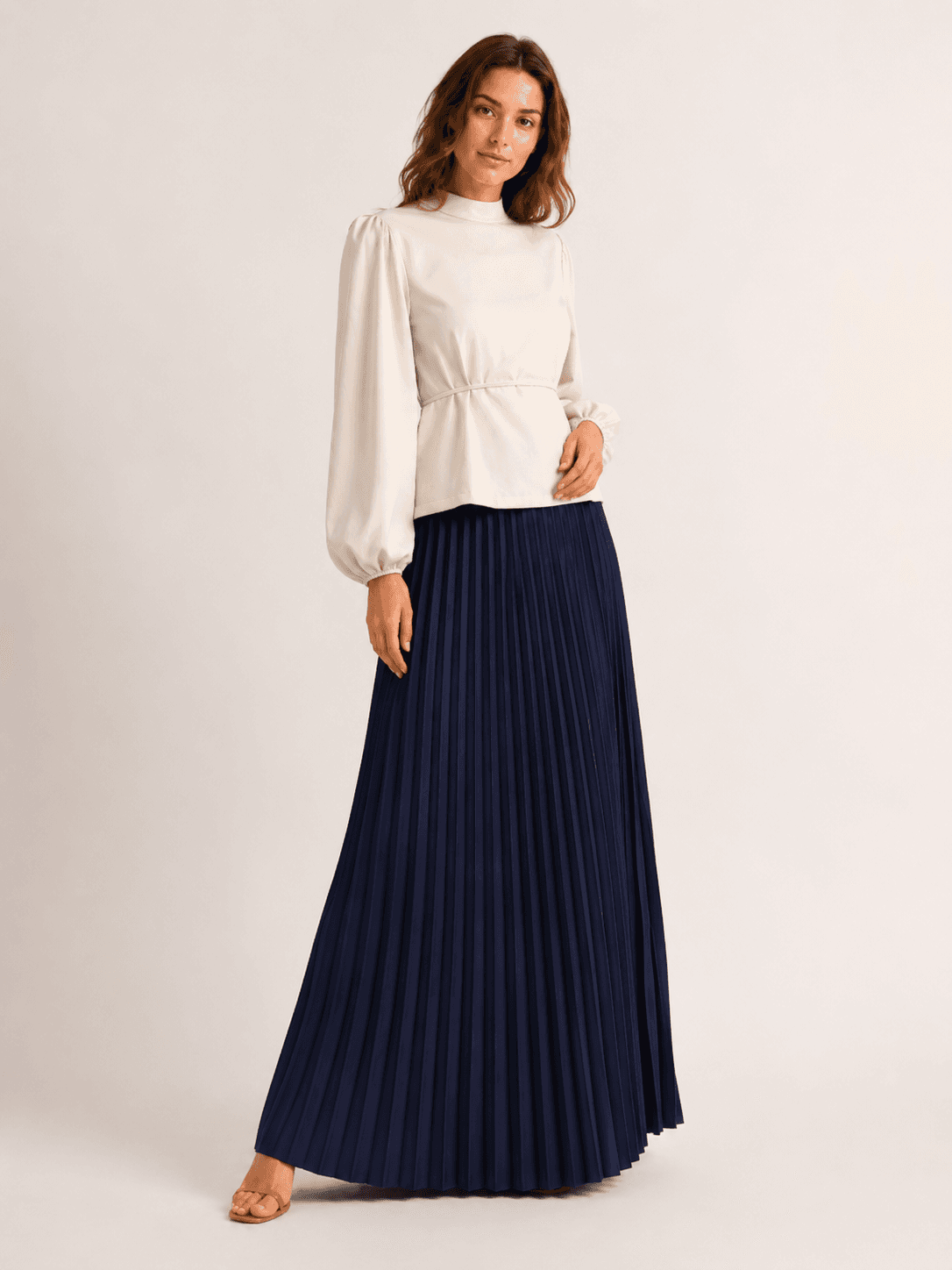 Puff Sleeve Waist Blouse