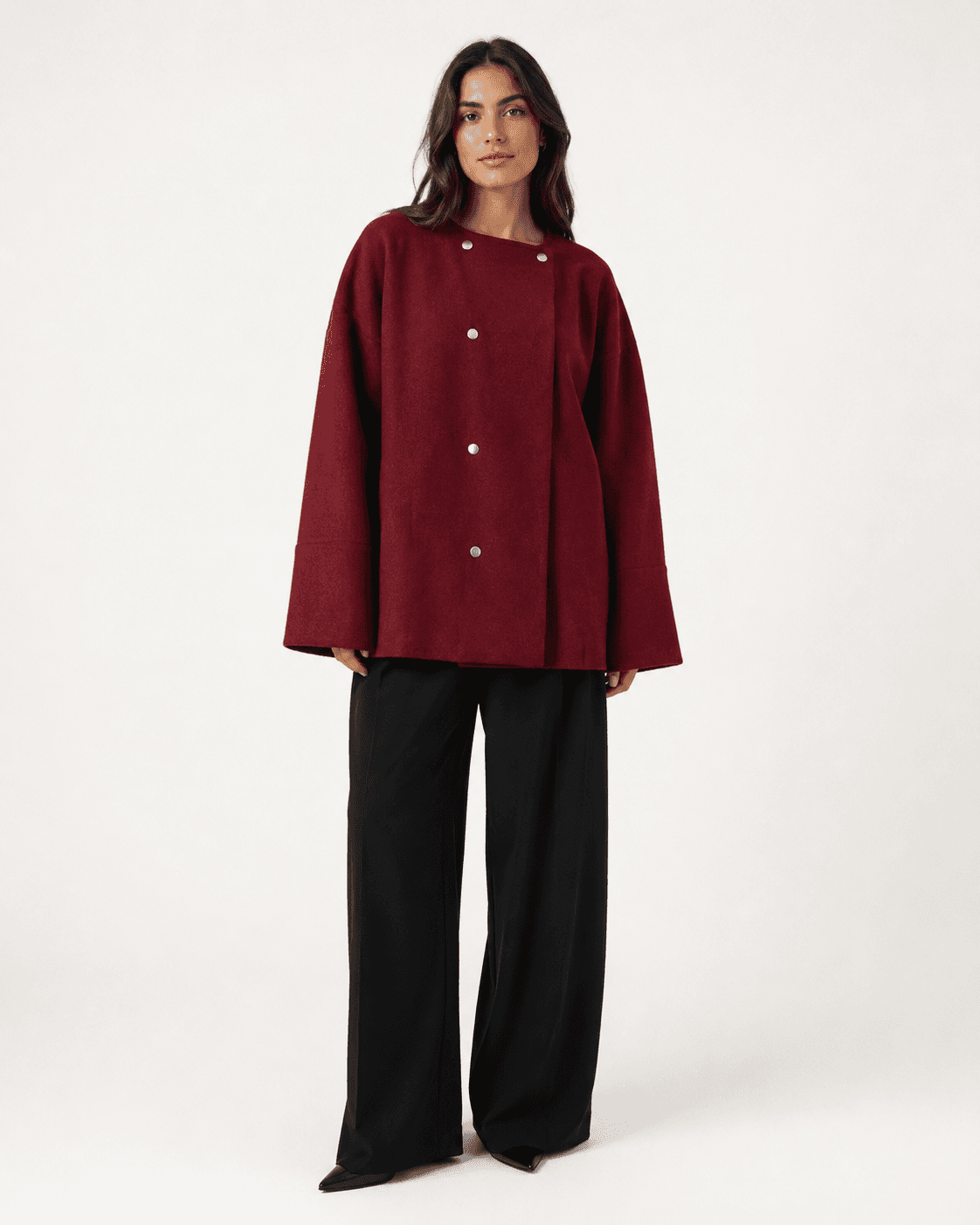 Burgundy Button Jacket-4