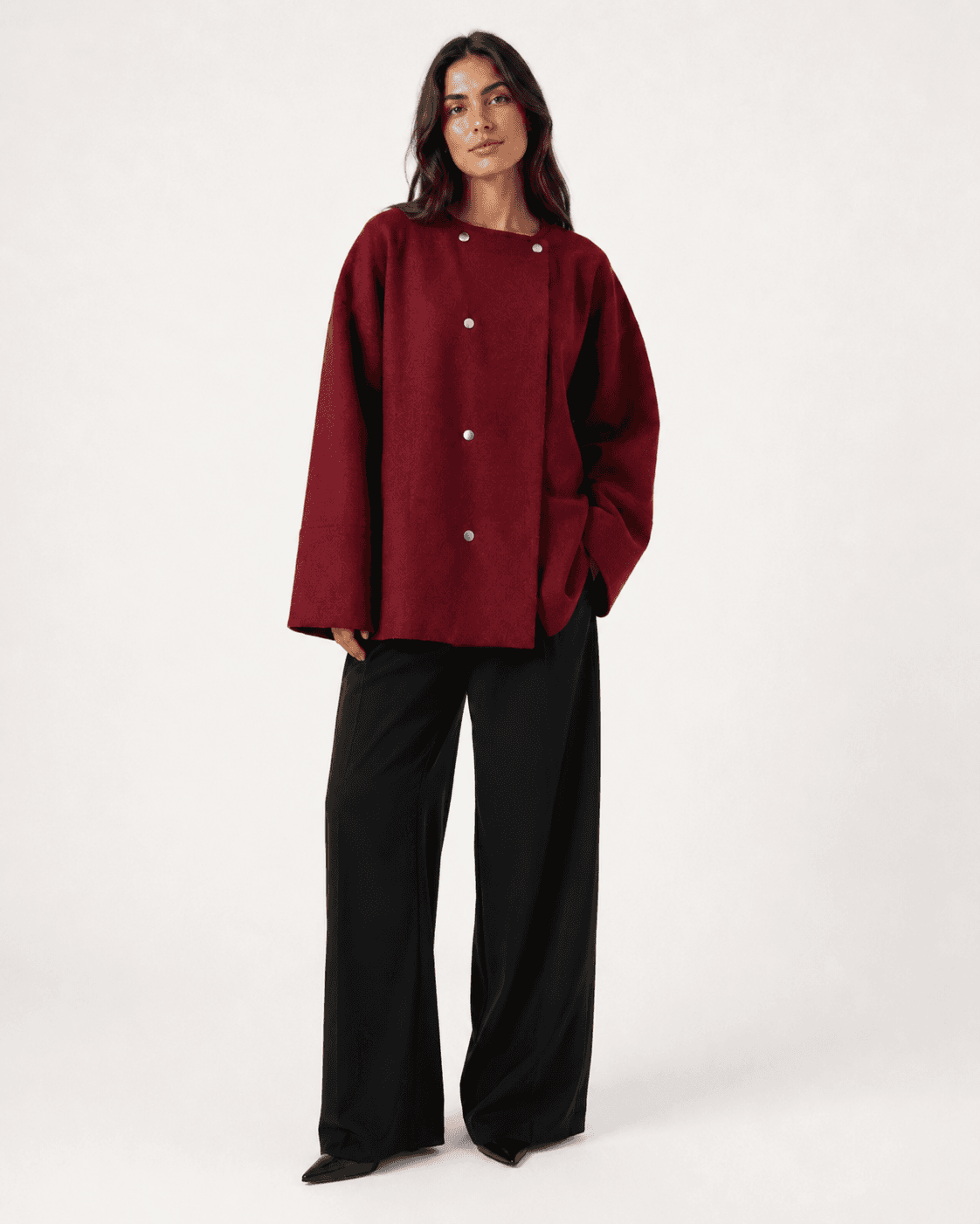 Burgundy Button Jacket