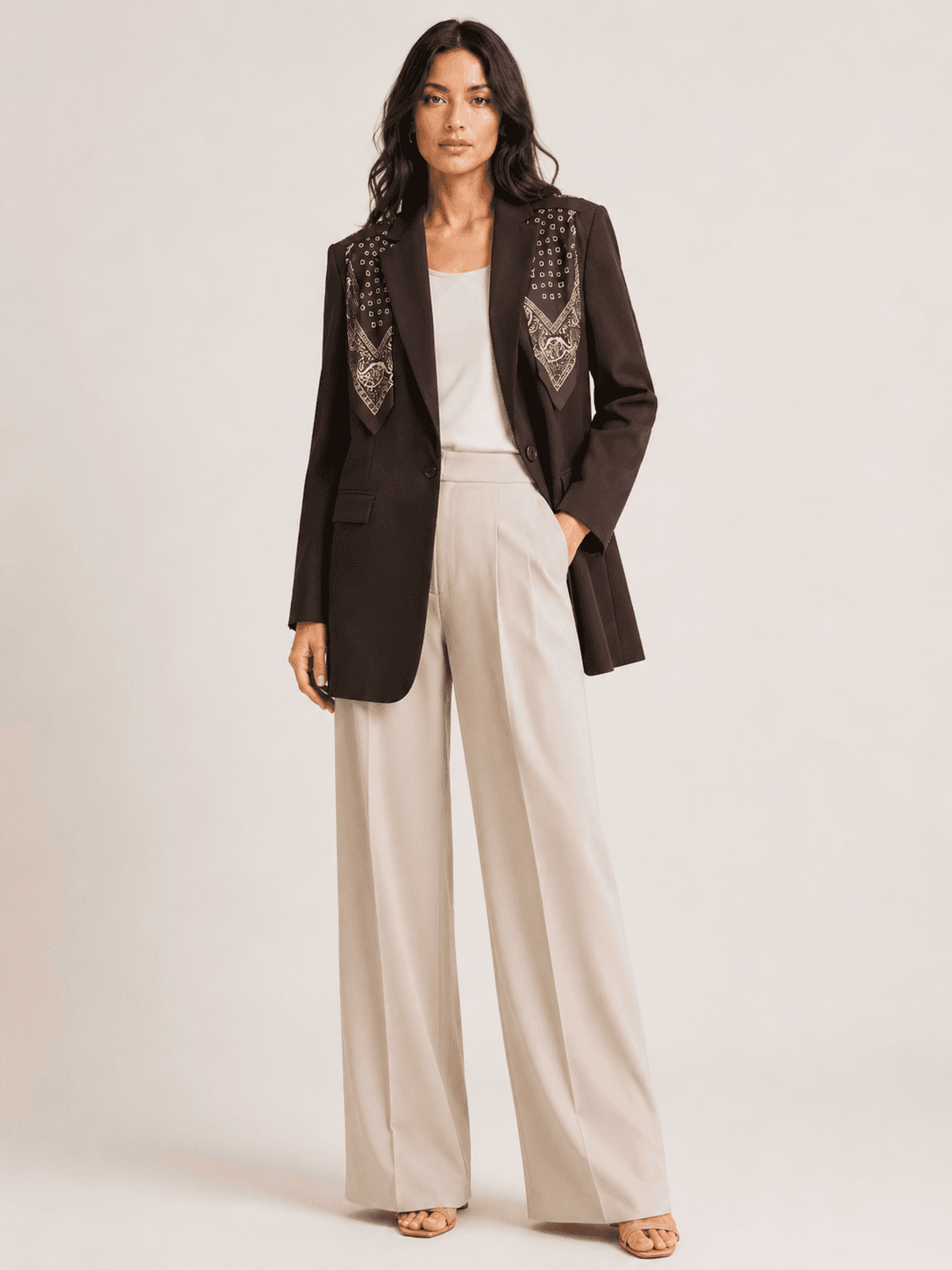 Scarf Detail Tailored Blazer-2