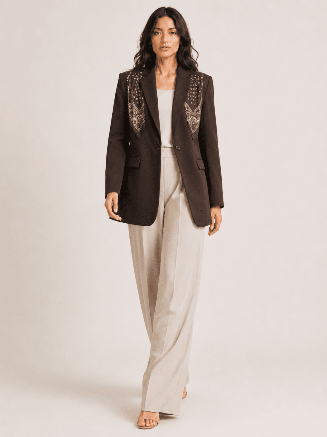 Scarf Detail Tailored Blazer-4