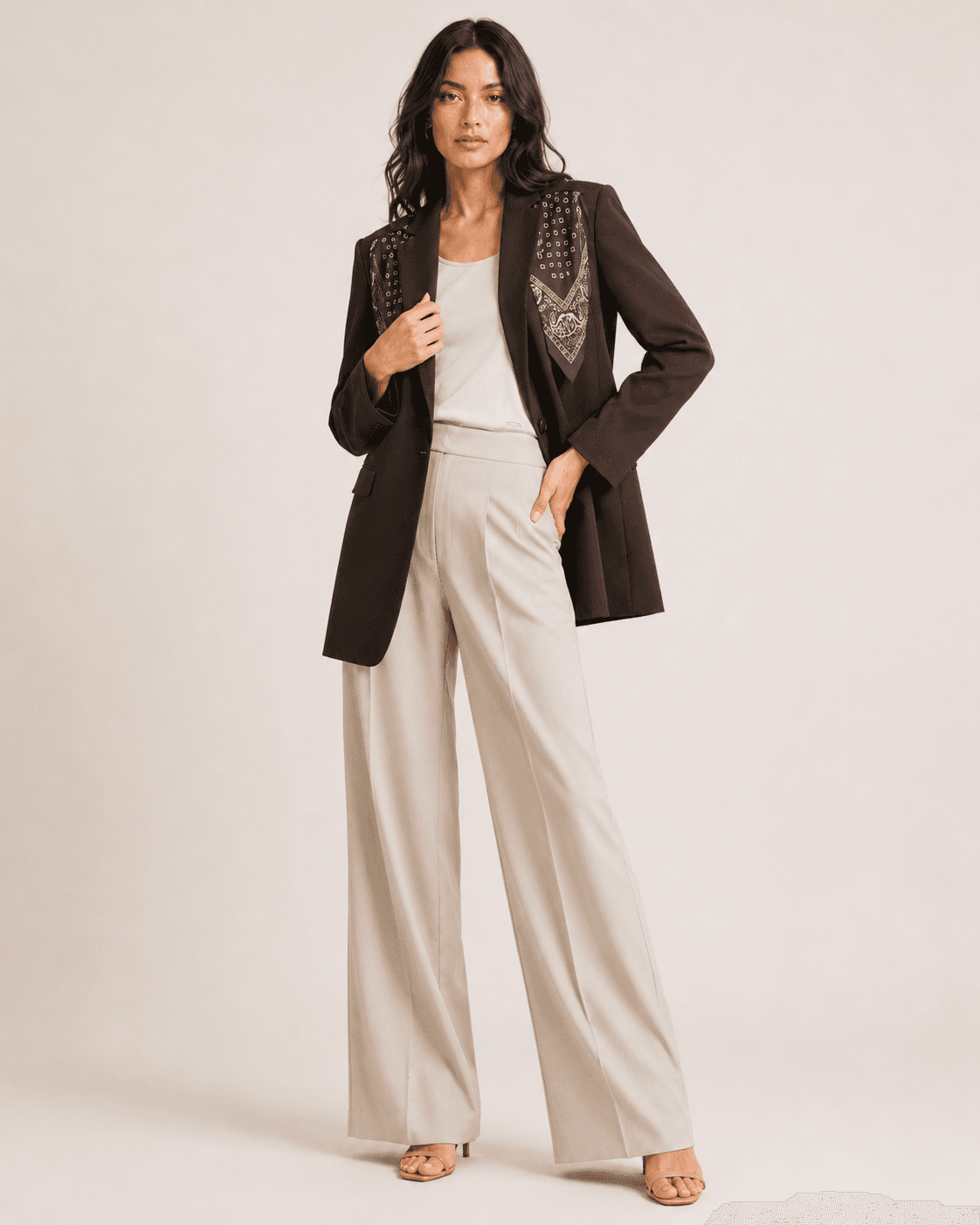 Scarf Detail Tailored Blazer detail